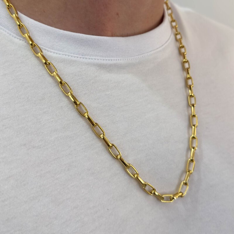 CORRENTE CARTIER CADEADO ARREDONDADO 4MM