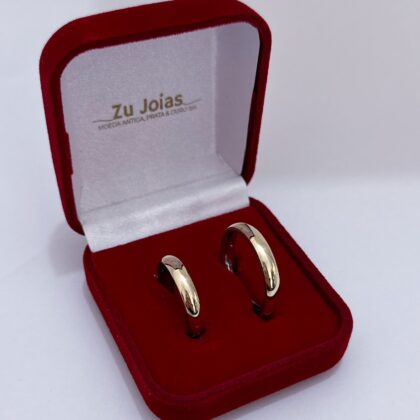 ALIANÇA TRADICIONAL COM FORRO DE AÇO 4MM ANTI-ALÉRGICO