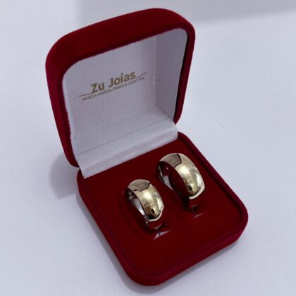 ALIANÇA TRADICIONAL COM FORRO DE AÇO 8MM ANTI-ALÉRGICO