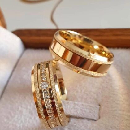 ALIANÇA CHANFRADA 8MM TRABALHADA